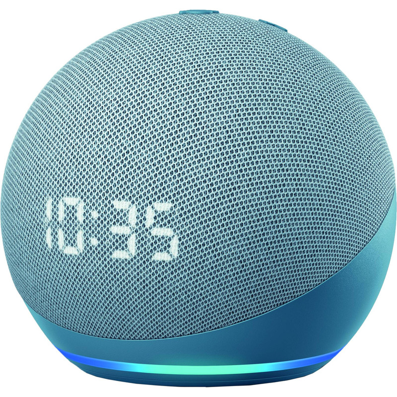 Amazon Echo Dot 4th Gen w/ Clock - Twilight Blue - مكبر صوت